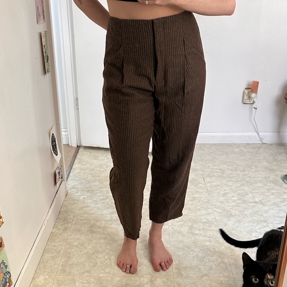 Wilfred Free Brown Wool Trousers, size 4 Women’s. Cropped to ankle length. - Picture 3 of 6